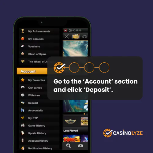 videoslots deposit step 1