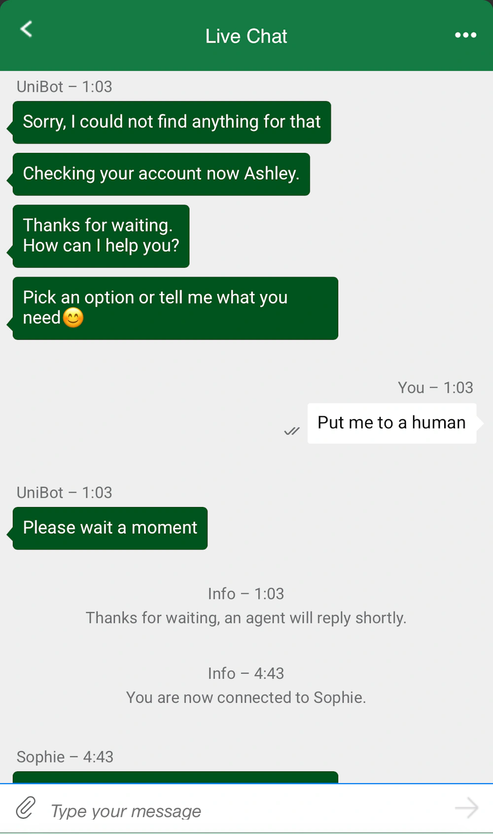 Live chat