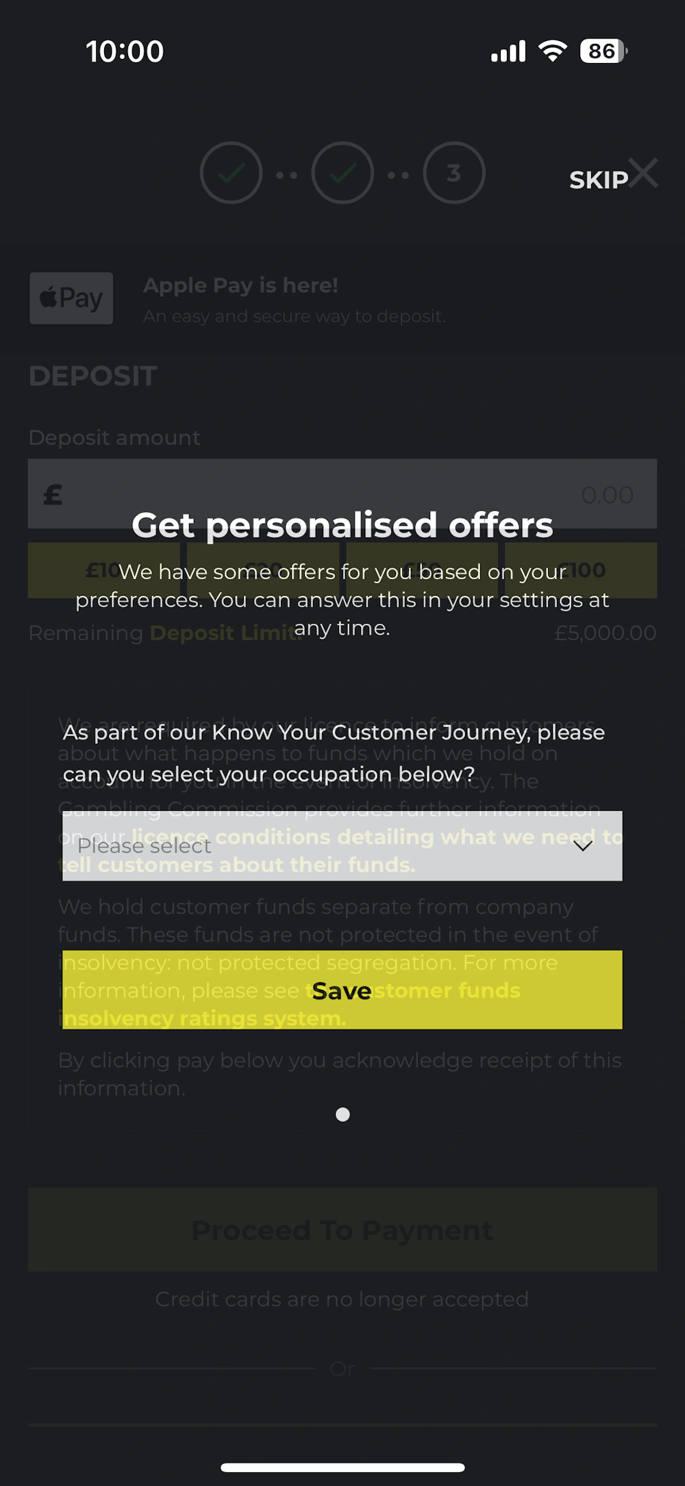 nrg bet personalised offers