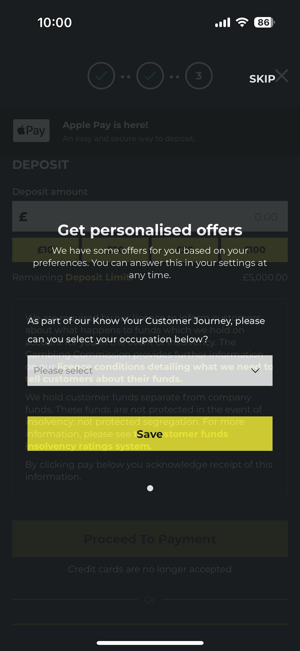 NRG Bet Personalized Offers