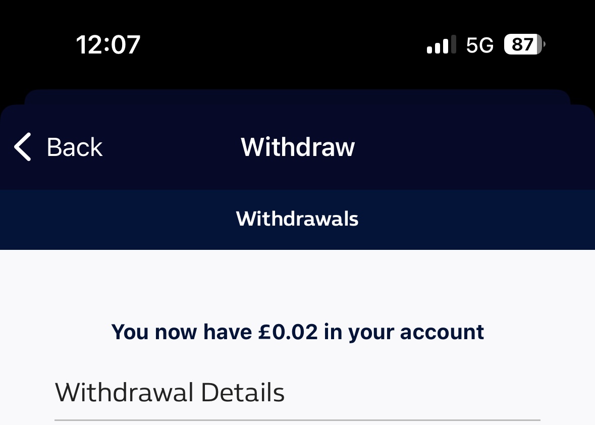 William Hill withdrawal request time.