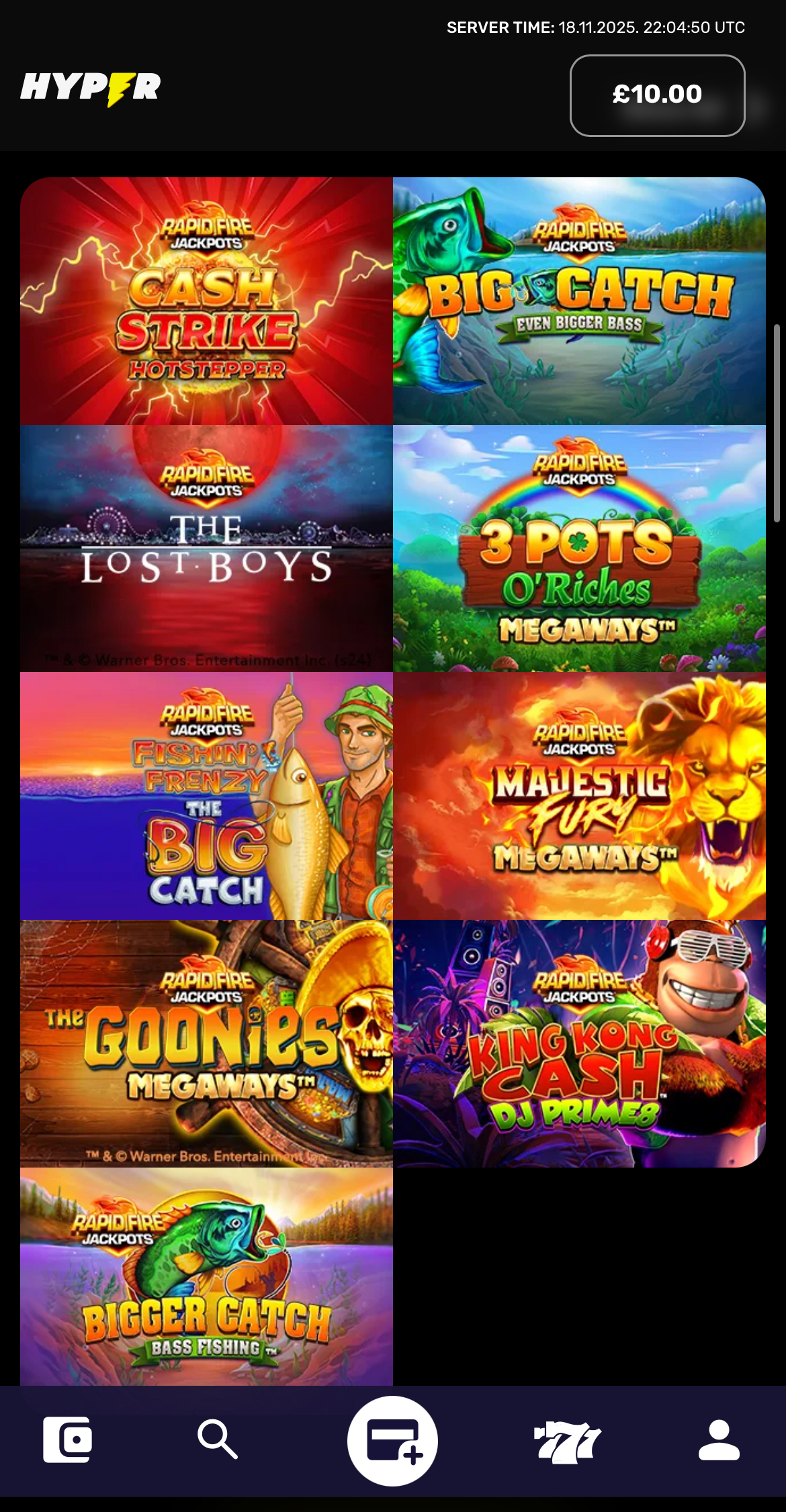 Hyper Casino Game Library
