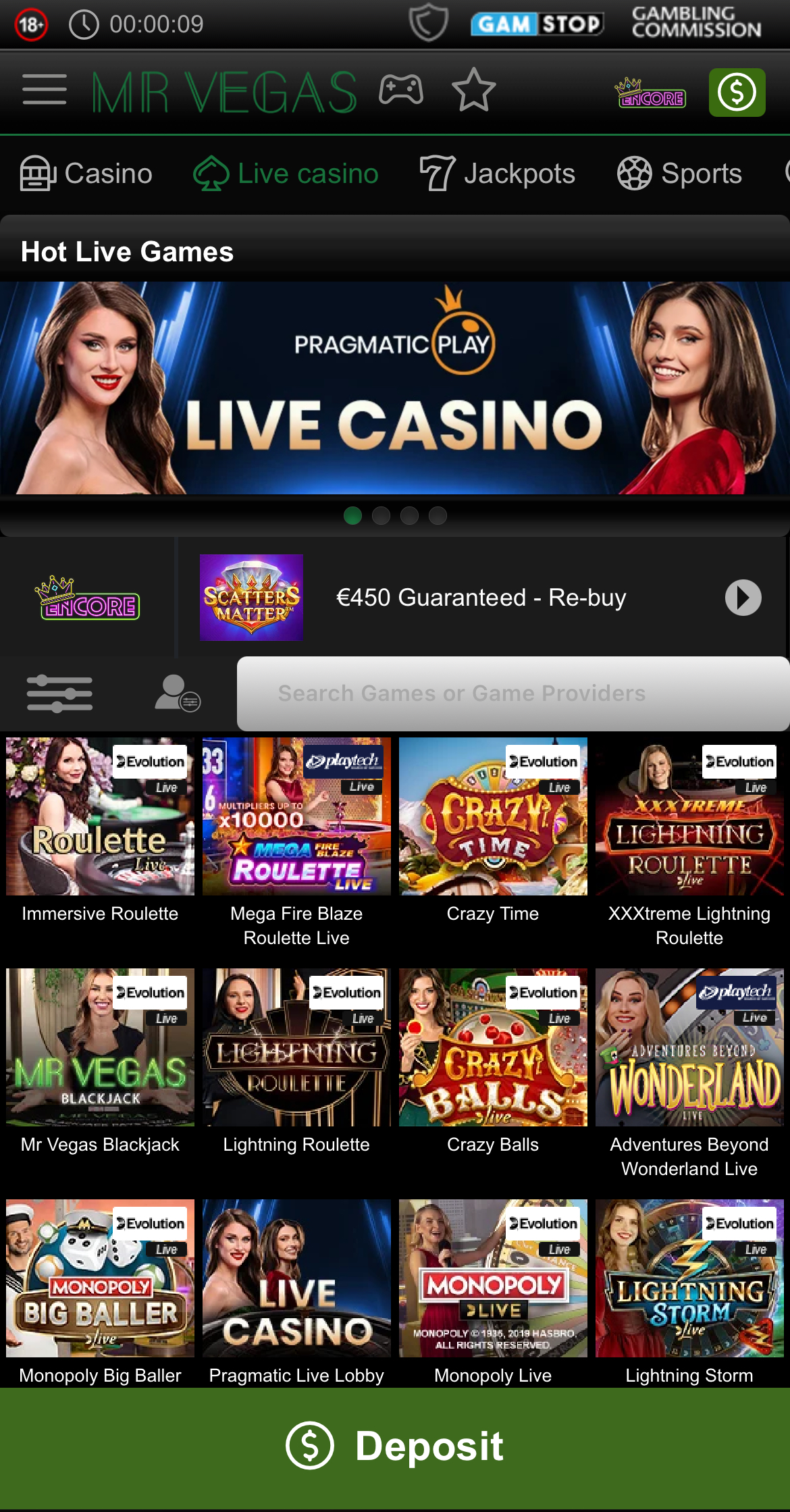 collecte Mr Vegas Casino tours bonus publicité