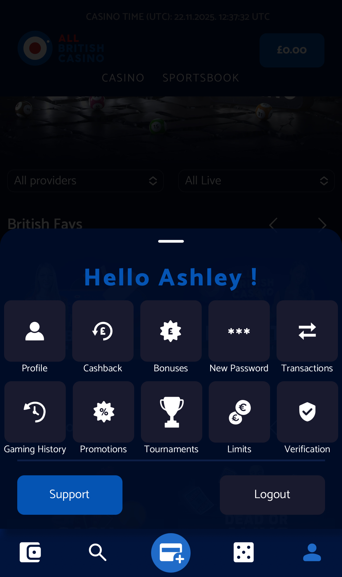 All British Account Overview
