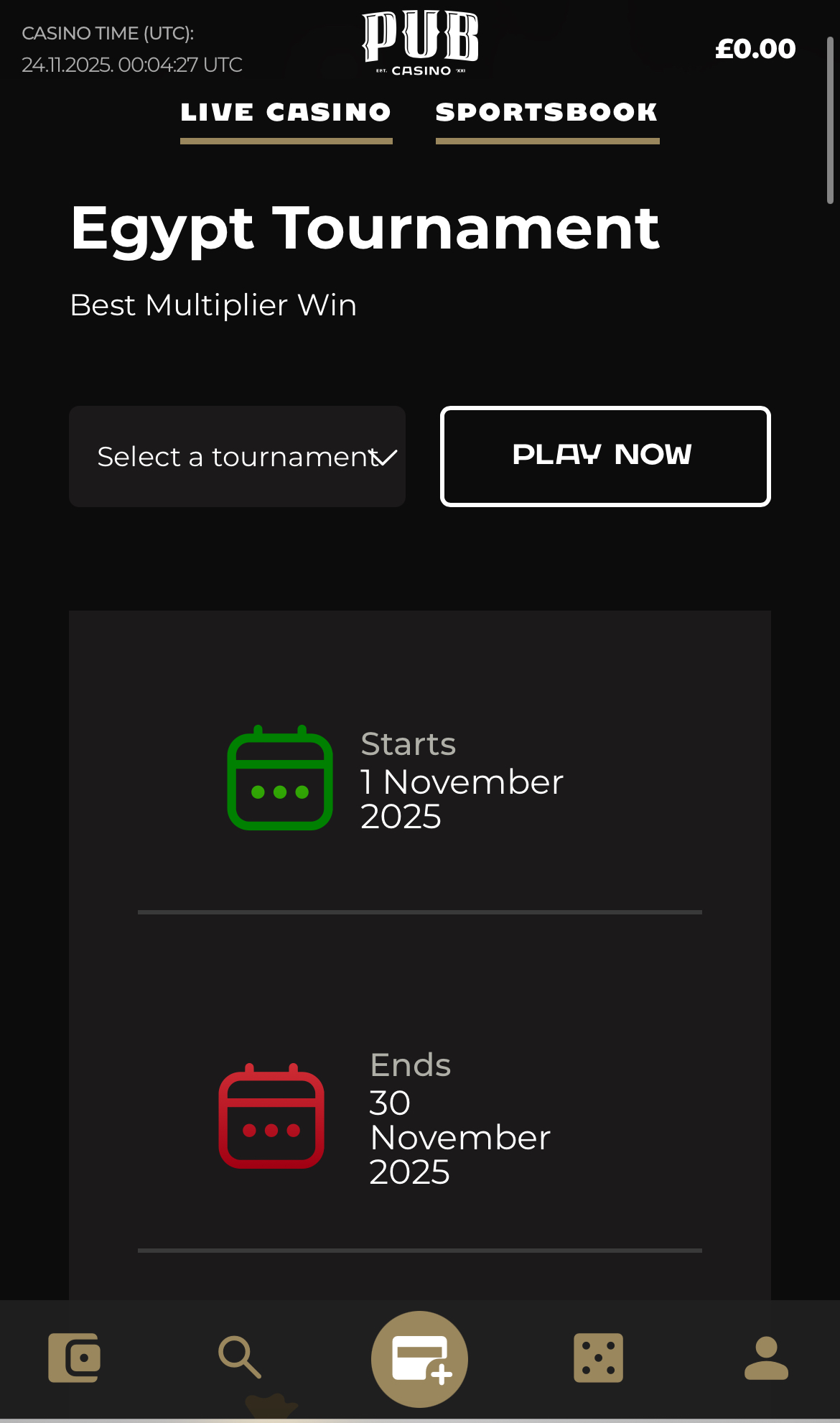 Pub Casino Tournaments