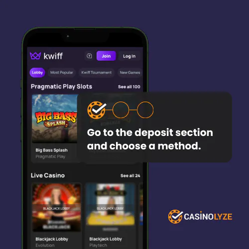 kwiff deposit process step 1