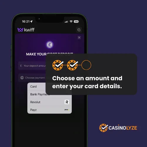 kwiff deposit process step 2