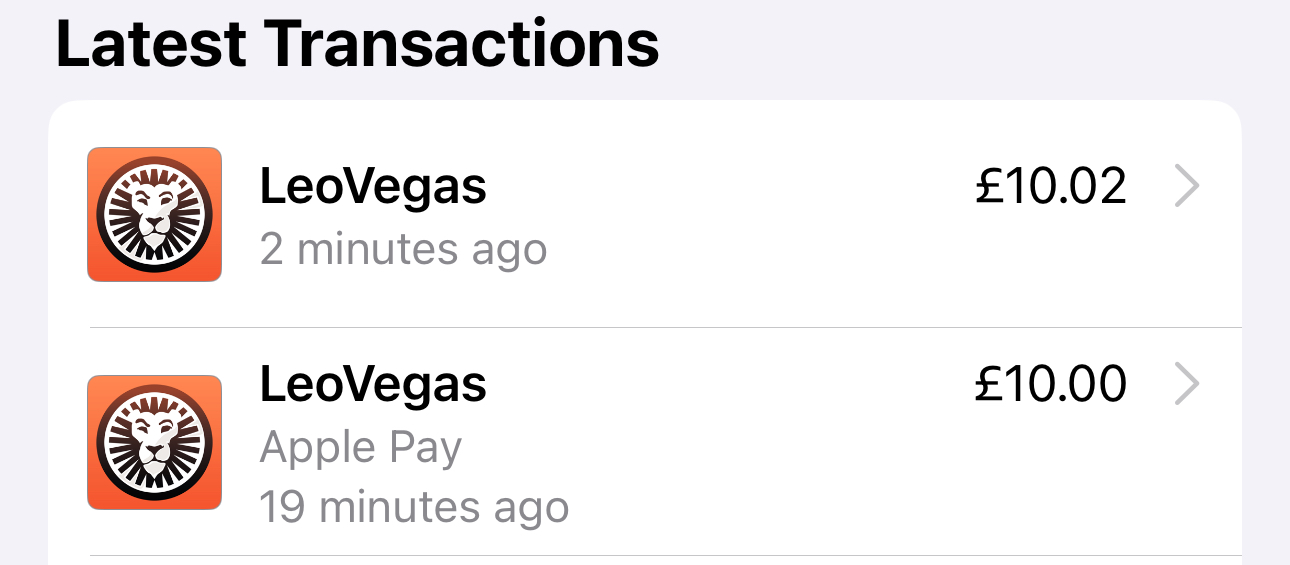 LeoVegas Apple Pay