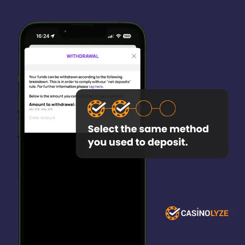 kwiff withdrawal process step 2