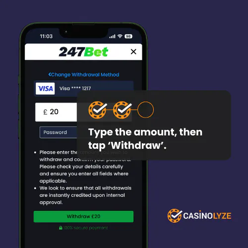 247bet withdrawal process step 2
