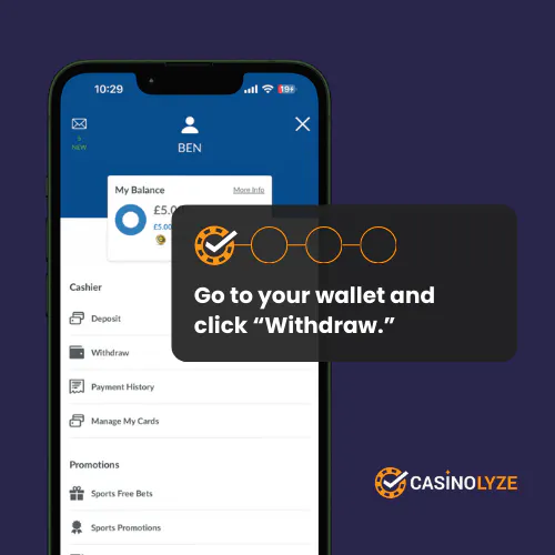 coral casino withdrawal process step 1