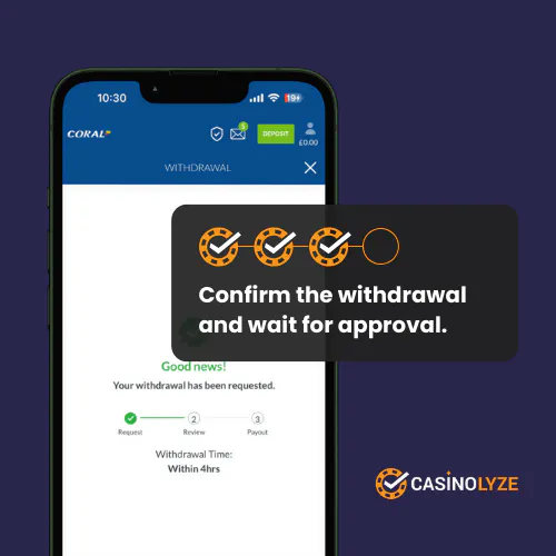 coral casino withdrawal process step 3