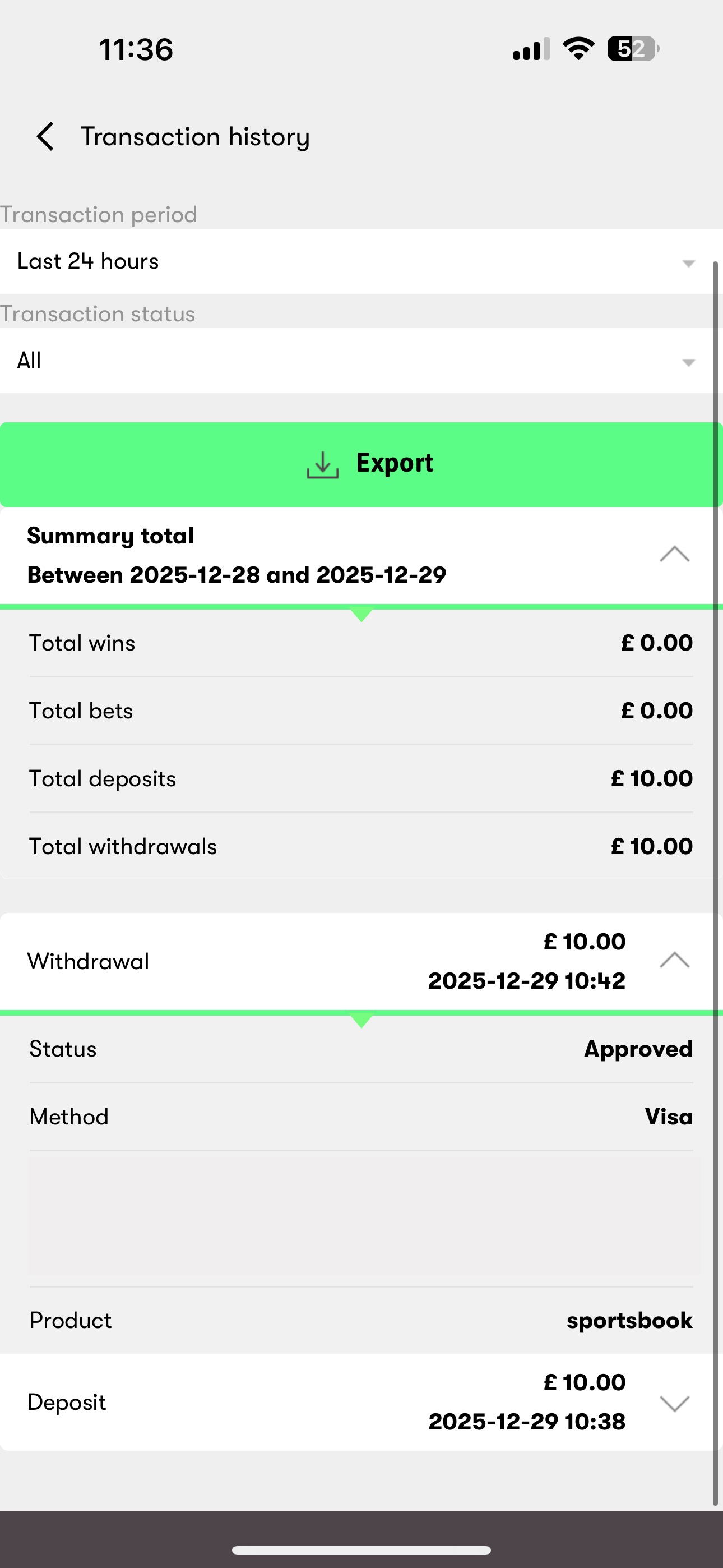 10Bet Withdrawal Visa 29/12