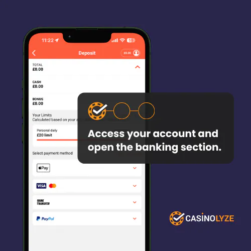 leovegas deposit process step 1