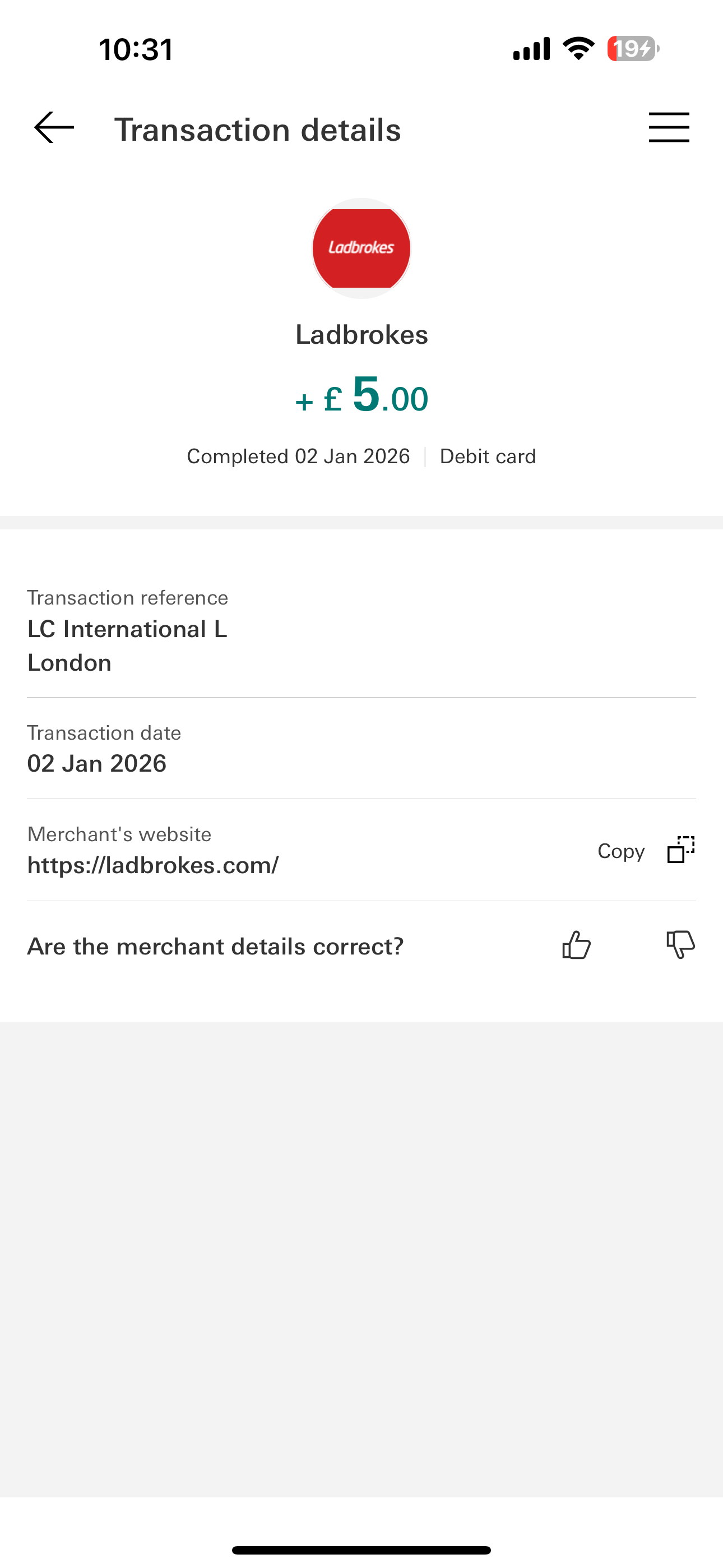 Coral Casino Test 2/1 Visa Debit