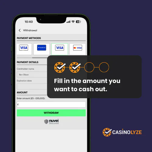 10bet withdrawal process step 2