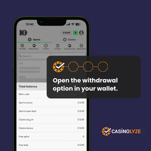 10bet withdrawal process step 1