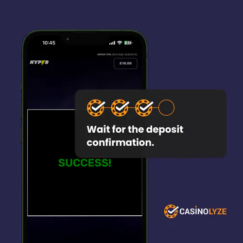 hyper casino deposit process step 3