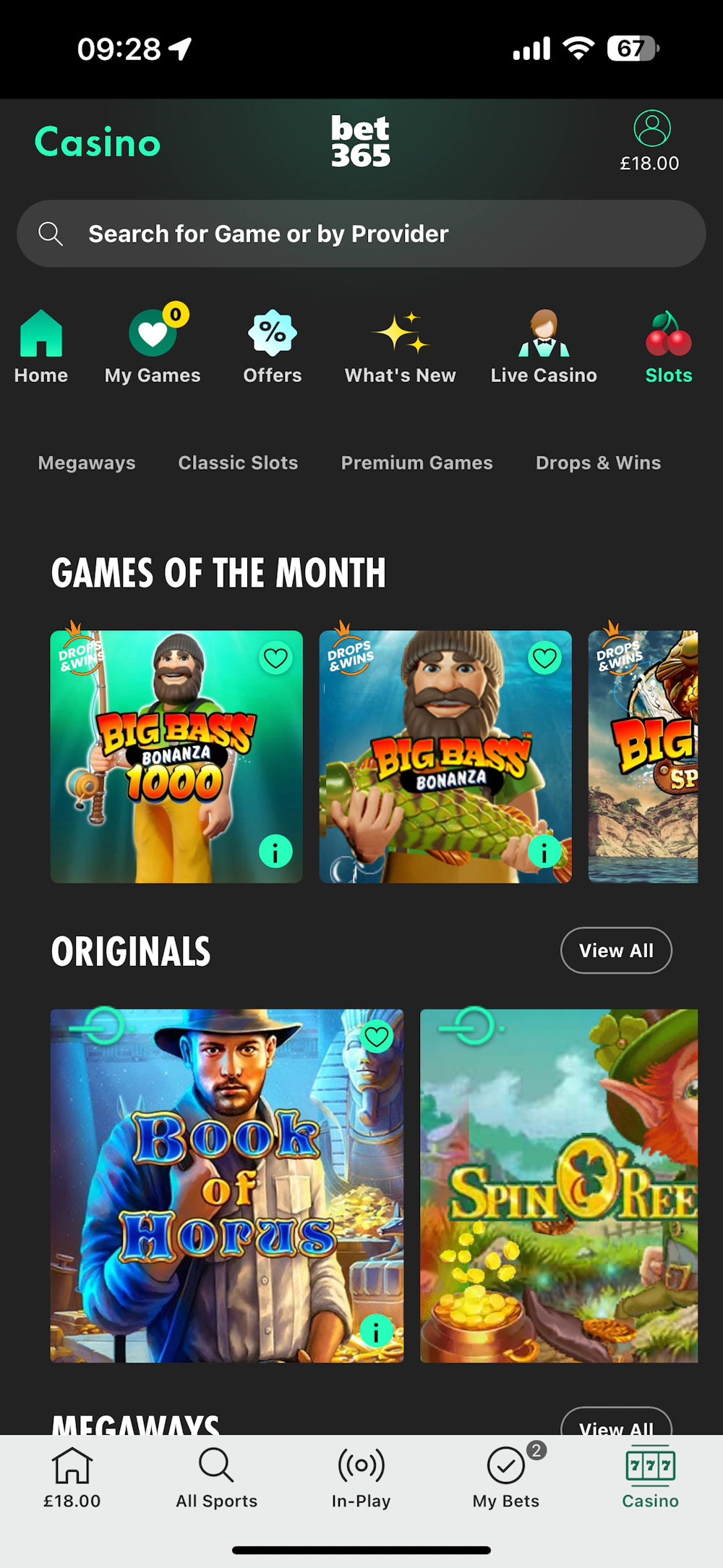 bet365 slots lobby