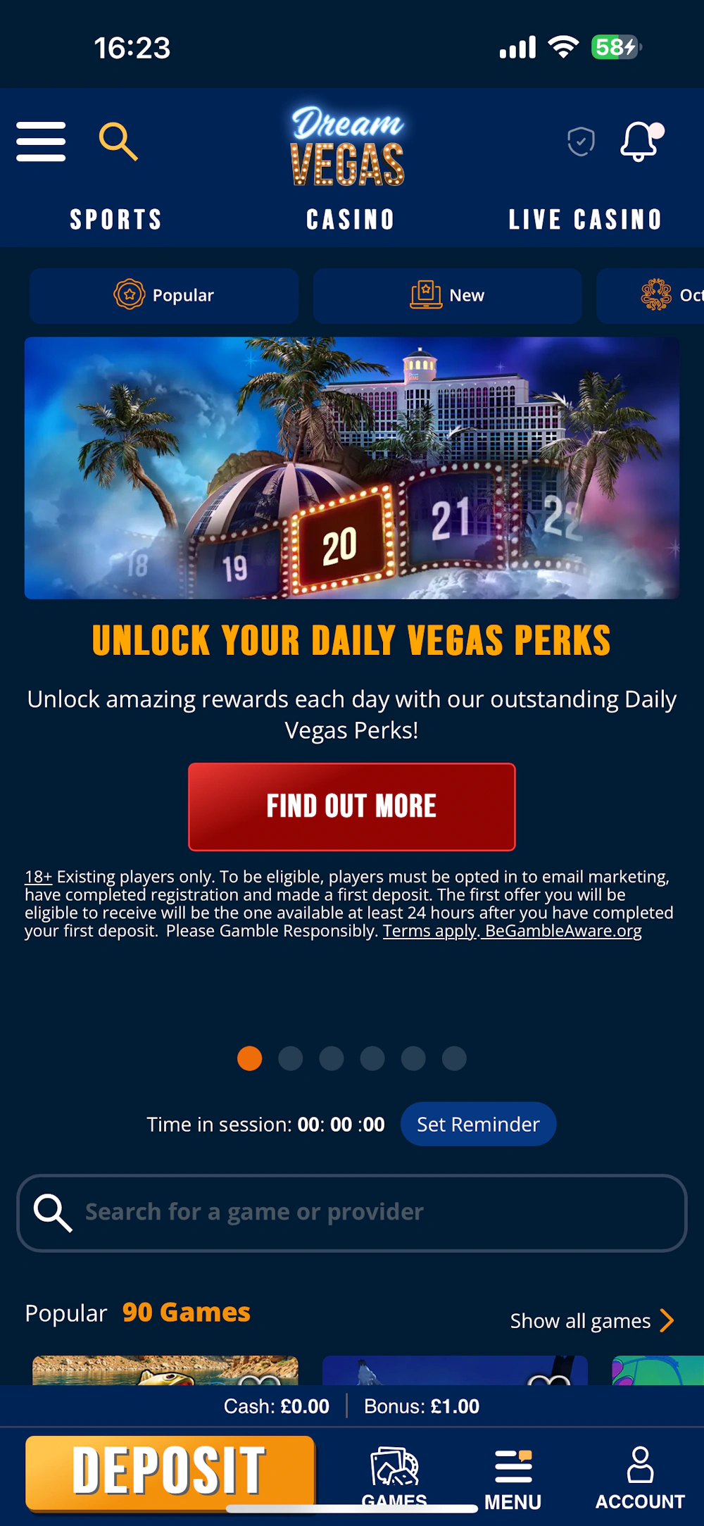 dream vegas casino home