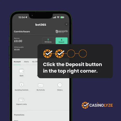 bet365 deposit process step 2