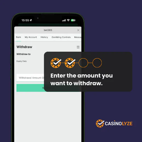 bet365 withdrawal process step 2
