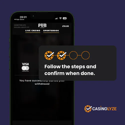pub casino withdrawal process step 2