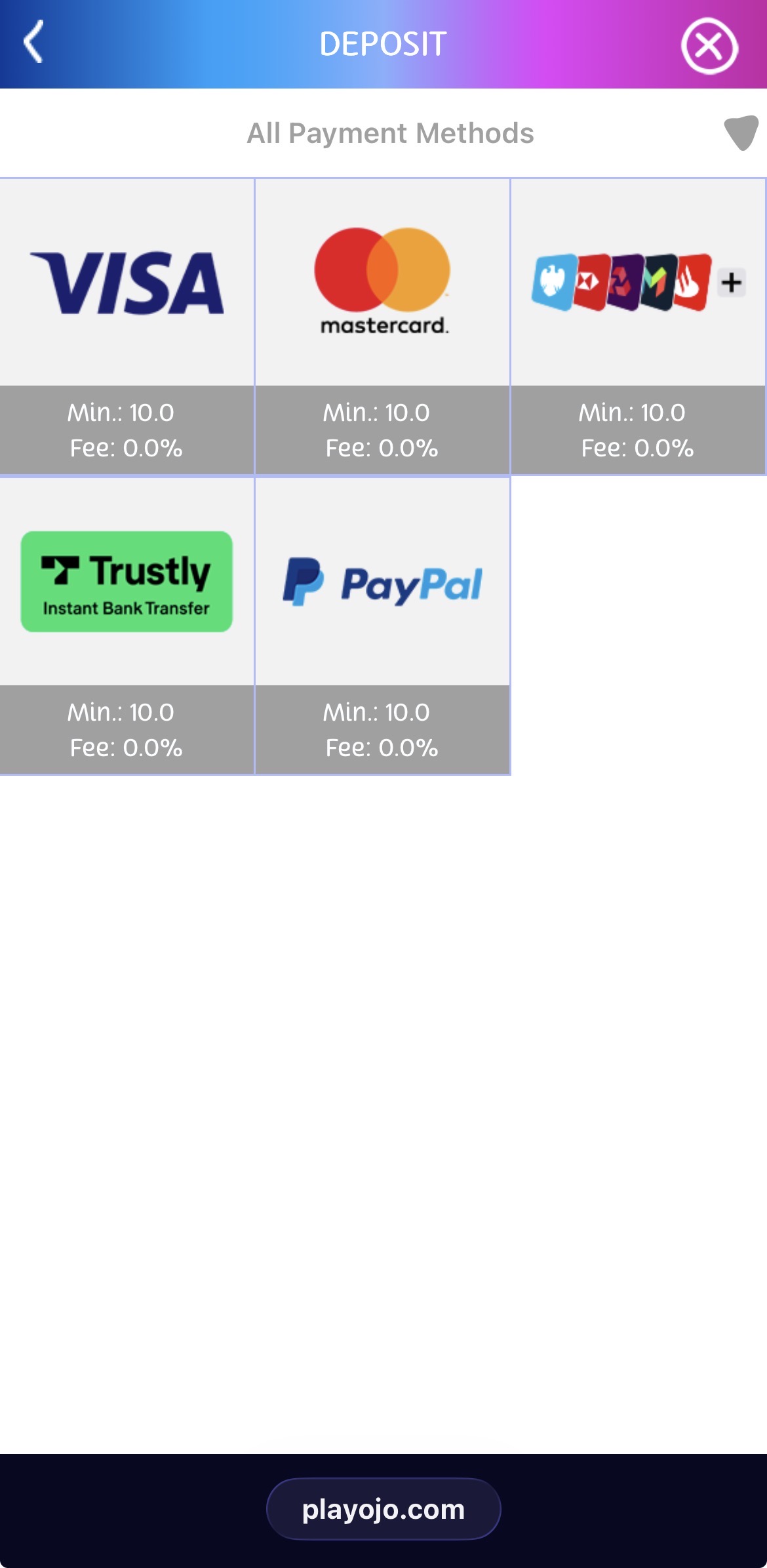 PlayOJO Banking