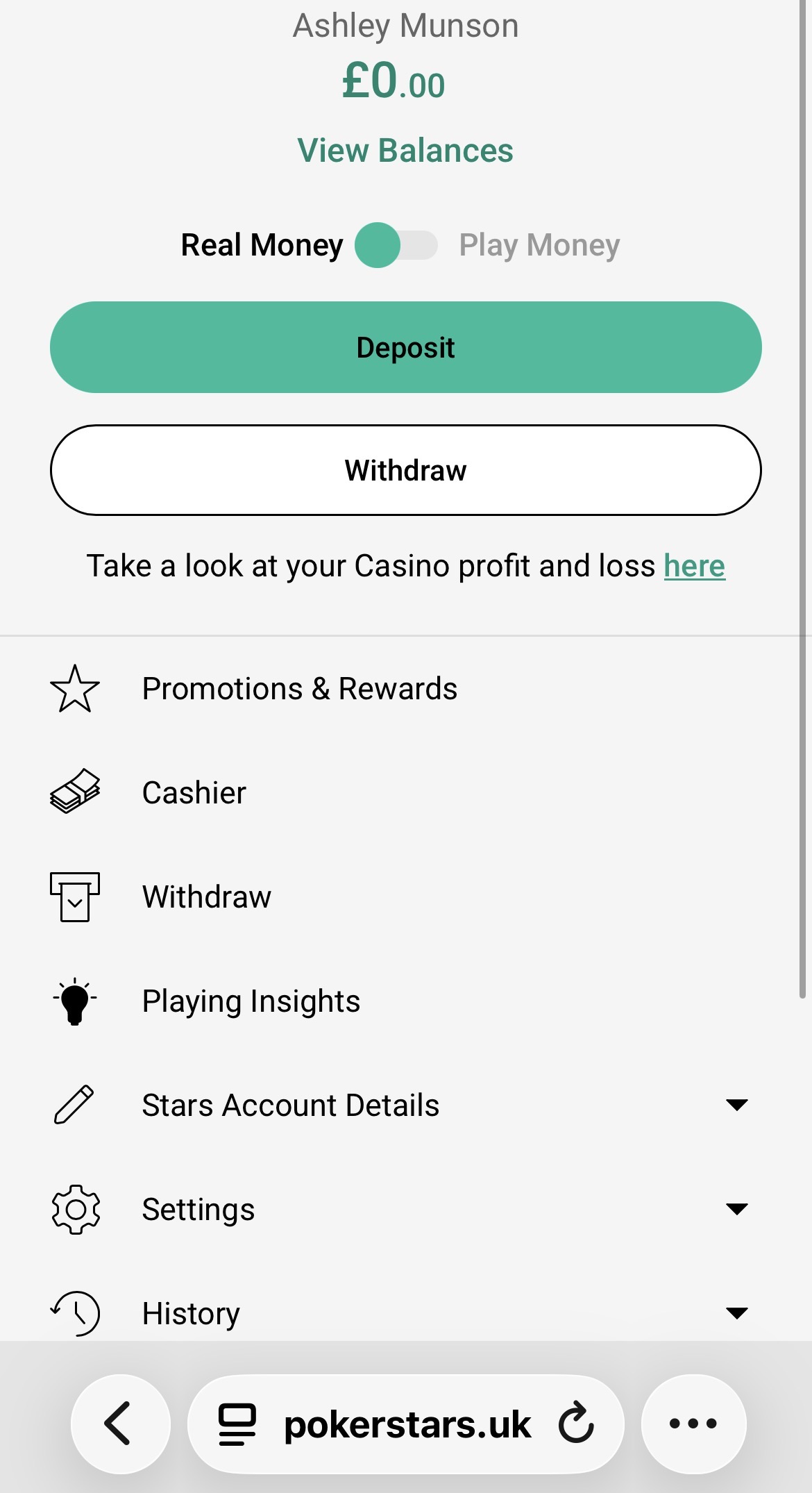 PokerStars Account