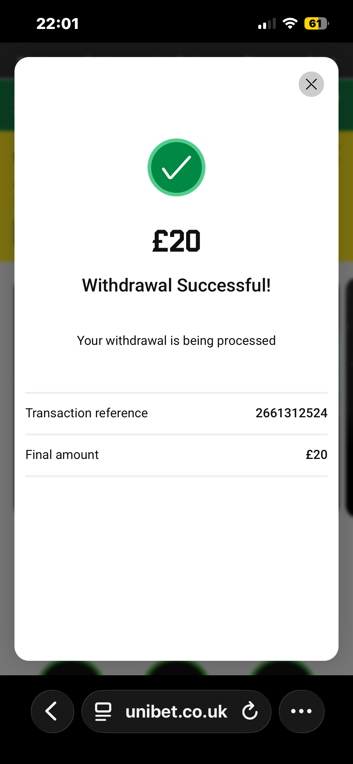 Unibet Withdrawal 1