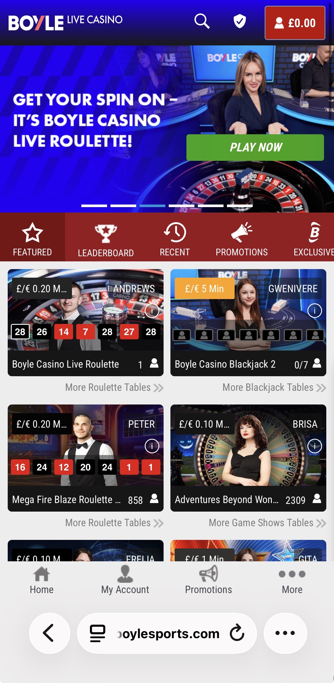 BOYLE Sports Live Casino