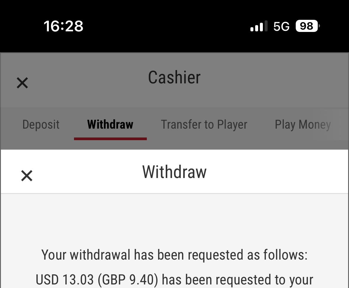 pokerstars visa withdrawal test 1