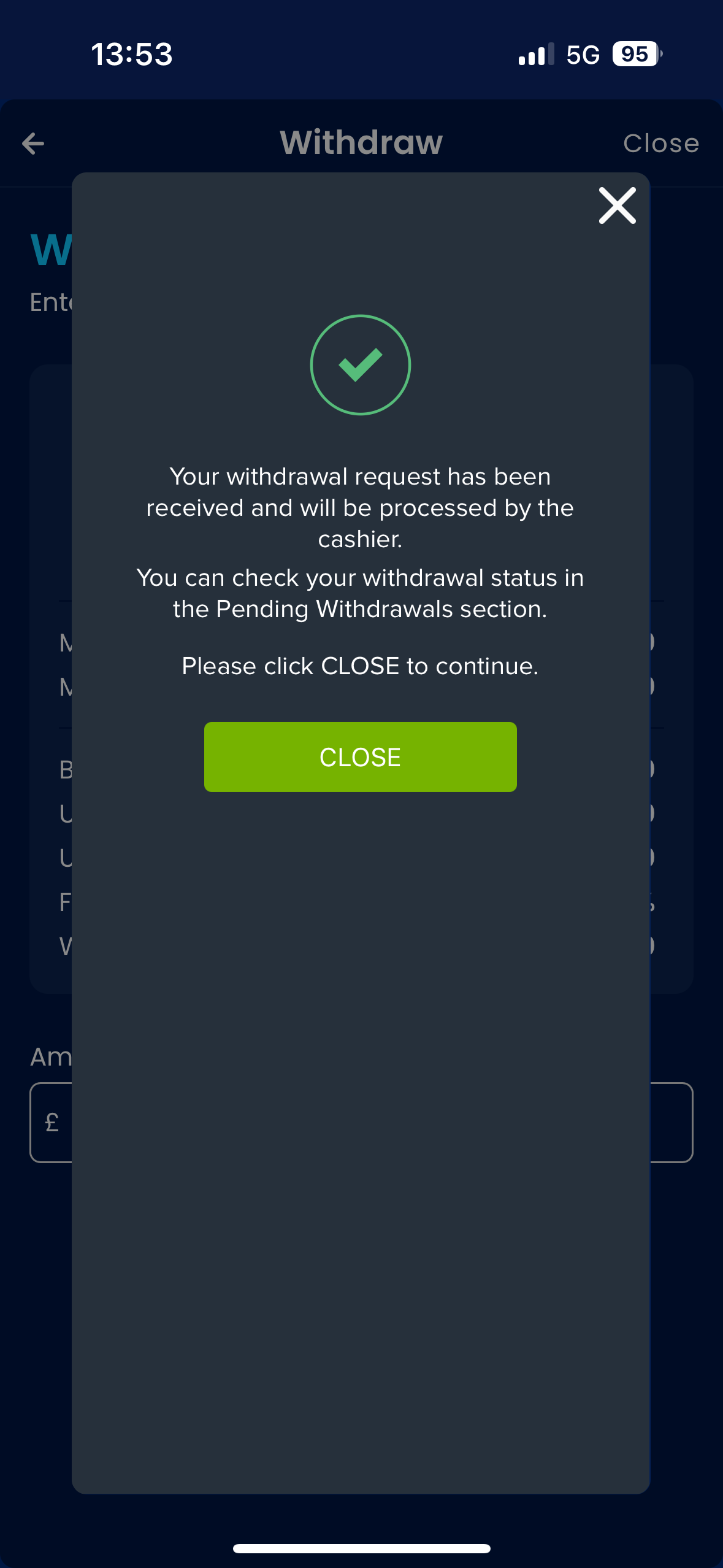 visa withdrawal request at highbest