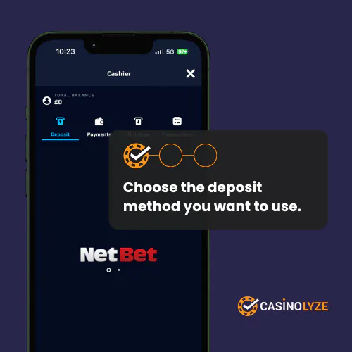 netbet deposit process step 1