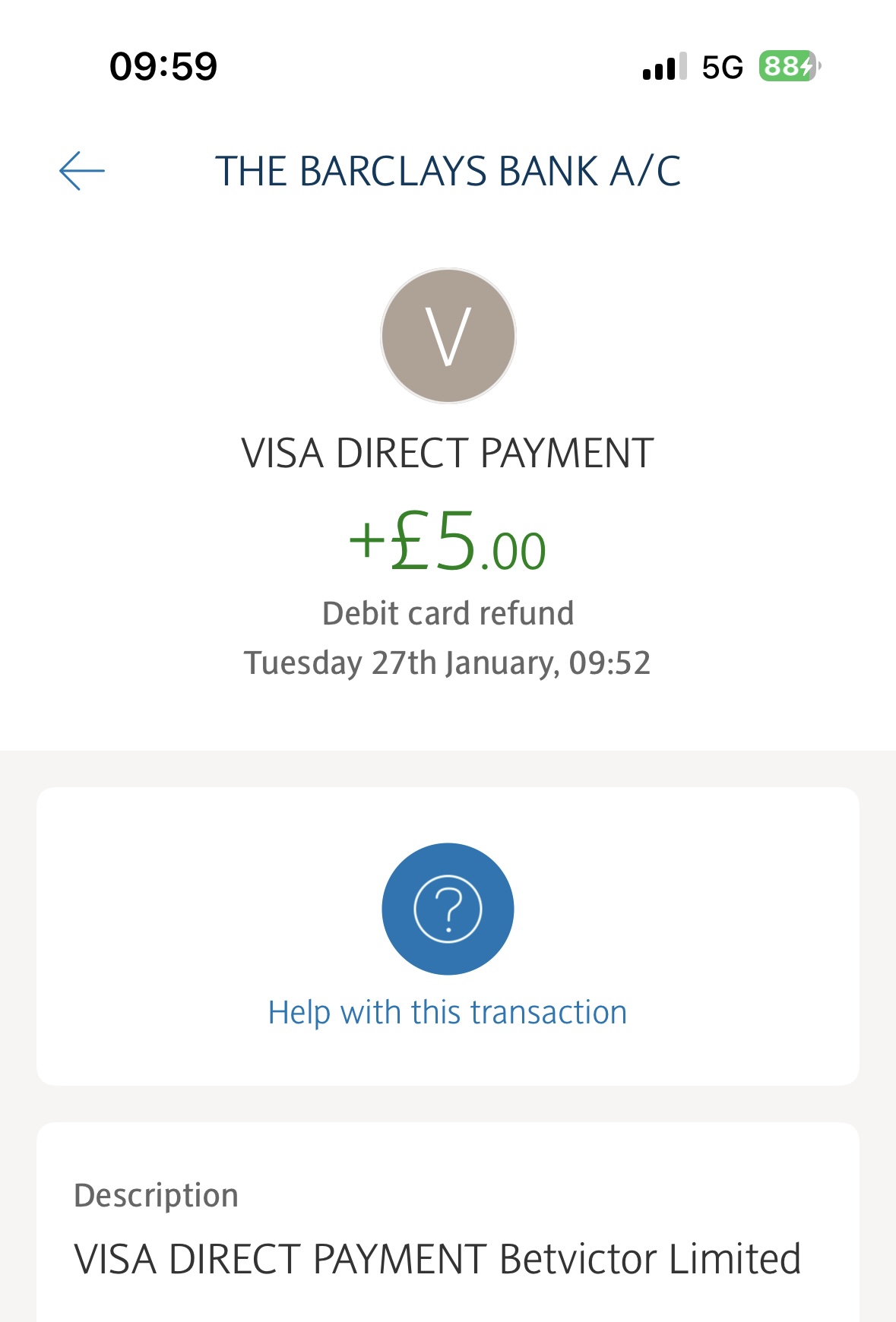 betvictor withdrawal time test completed with visa
