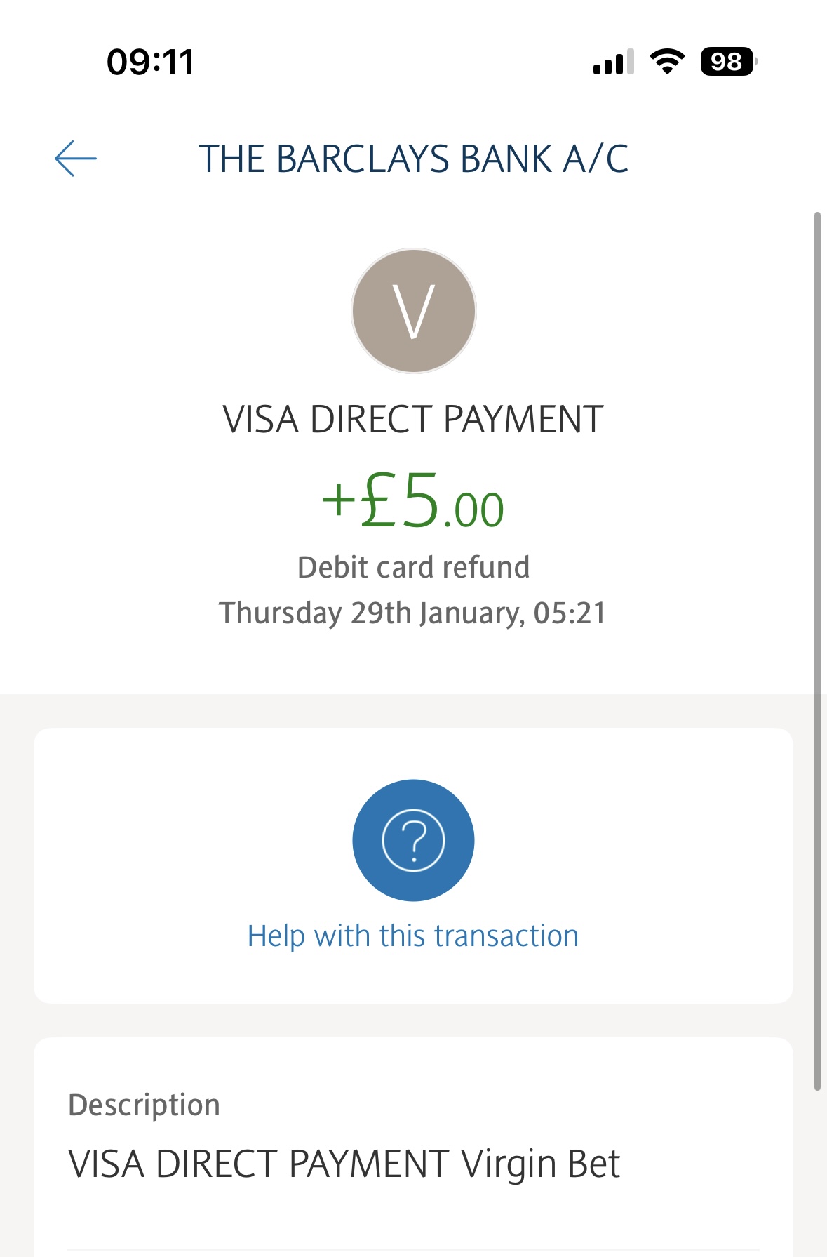 virginbet visa withdrawal test arrival
