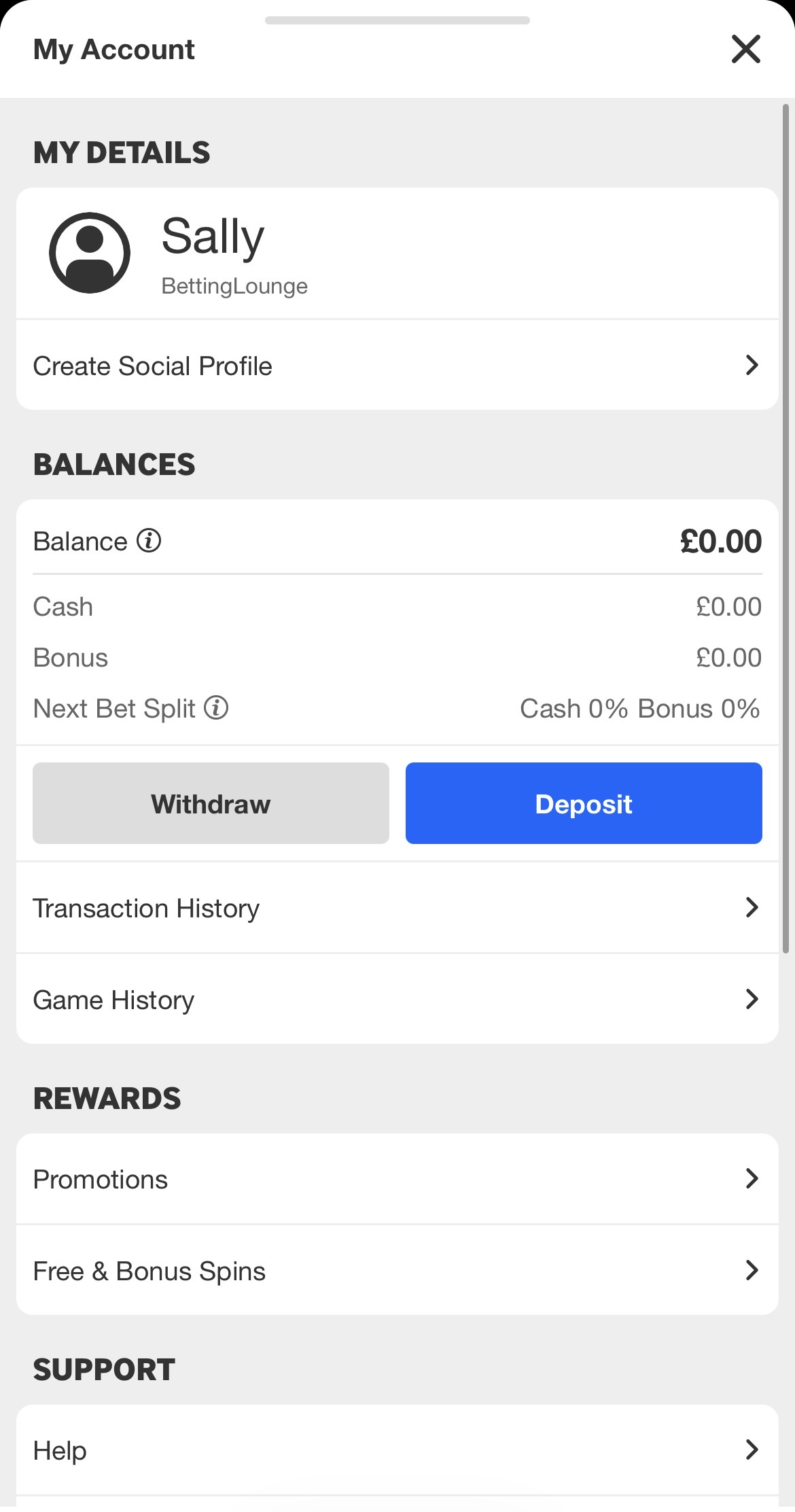 Betway Account