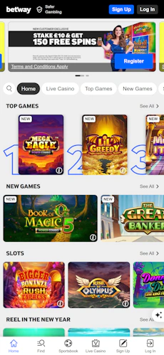 betway app casino lobby