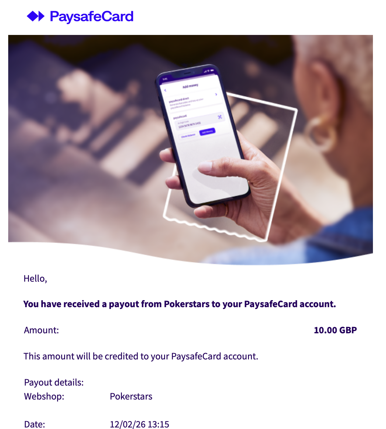 pokerstars withdrawal test completed