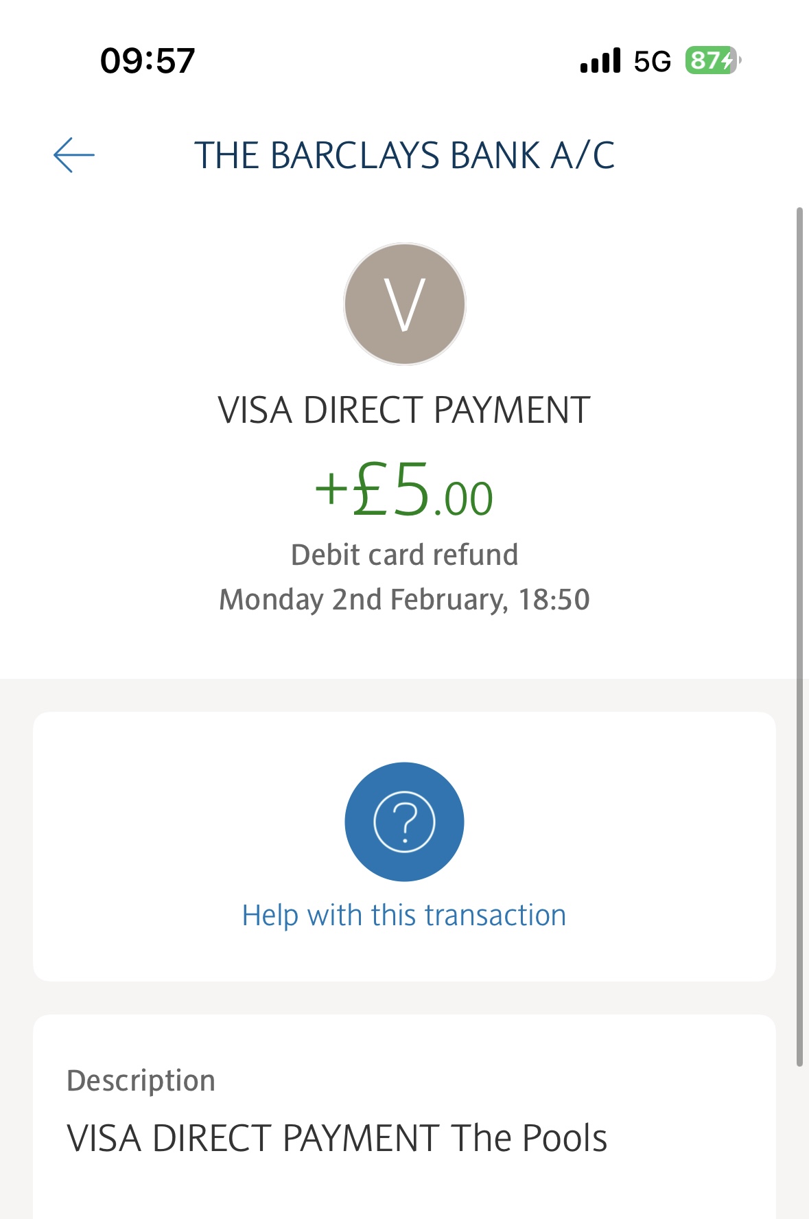 the pools visa withdrawal test completed