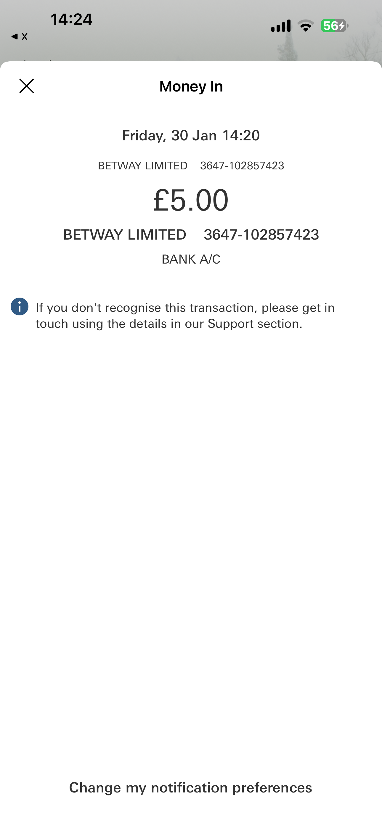 Betway Withdrawal Request 