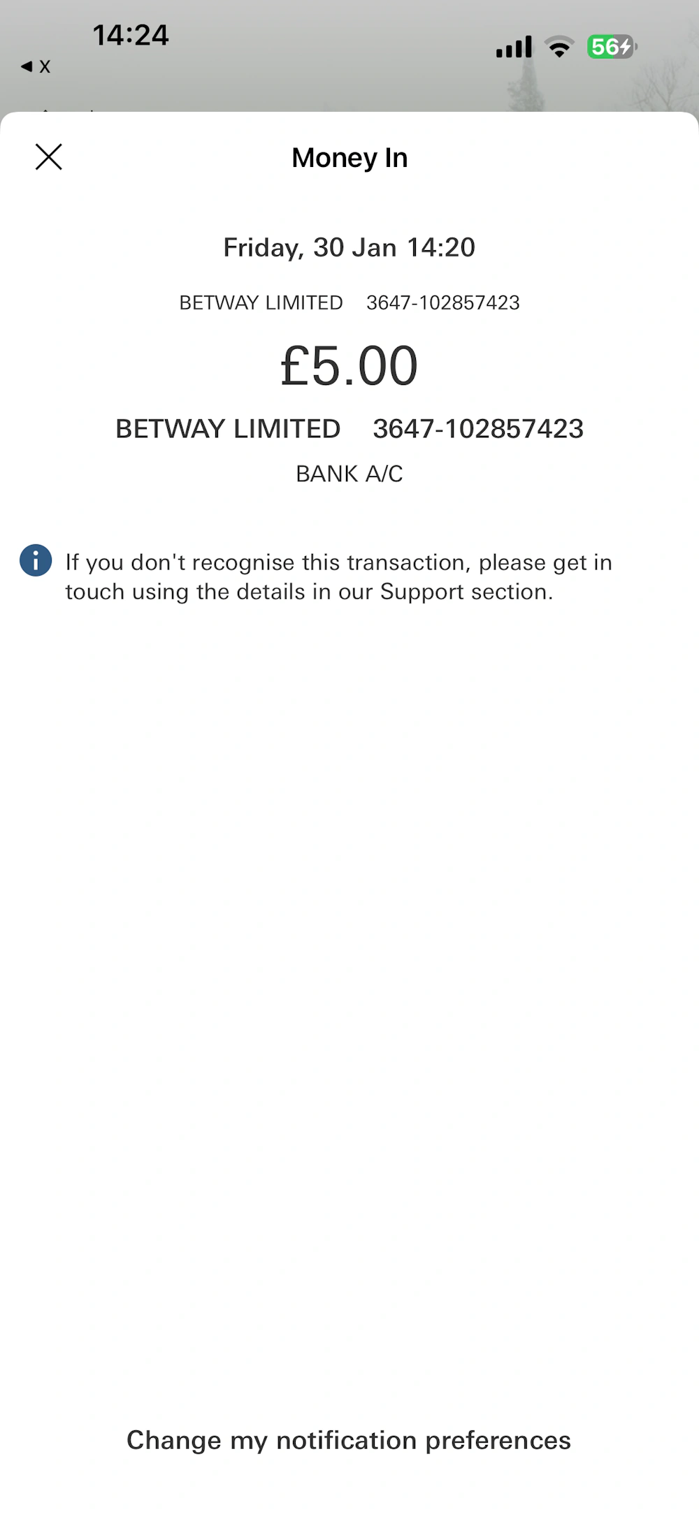 Betway Withdrawal Request 