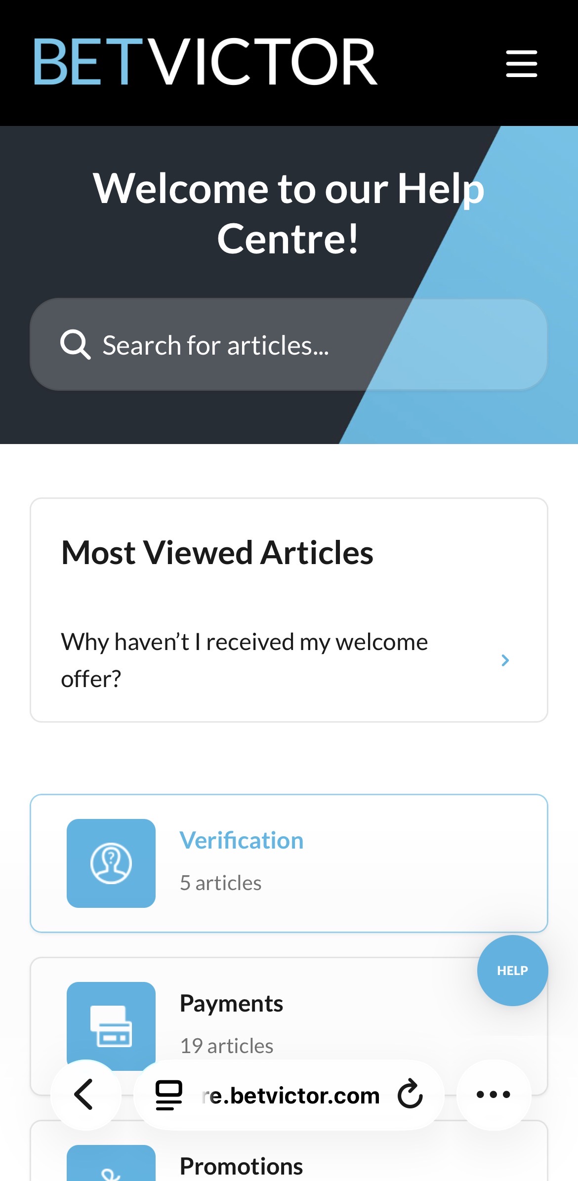 BetVictor Help Centre