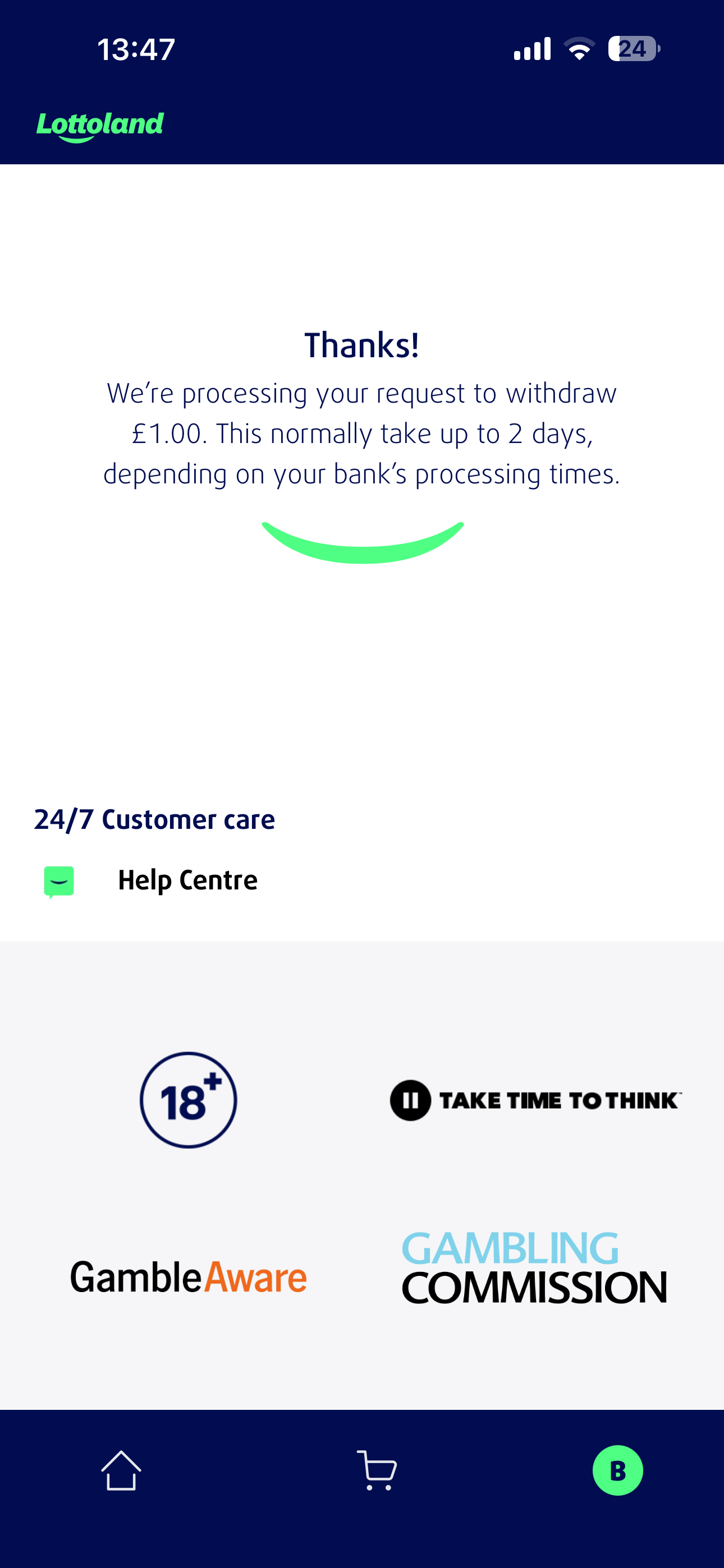 Lottoland Withdraw Test Apple Pay 3/2