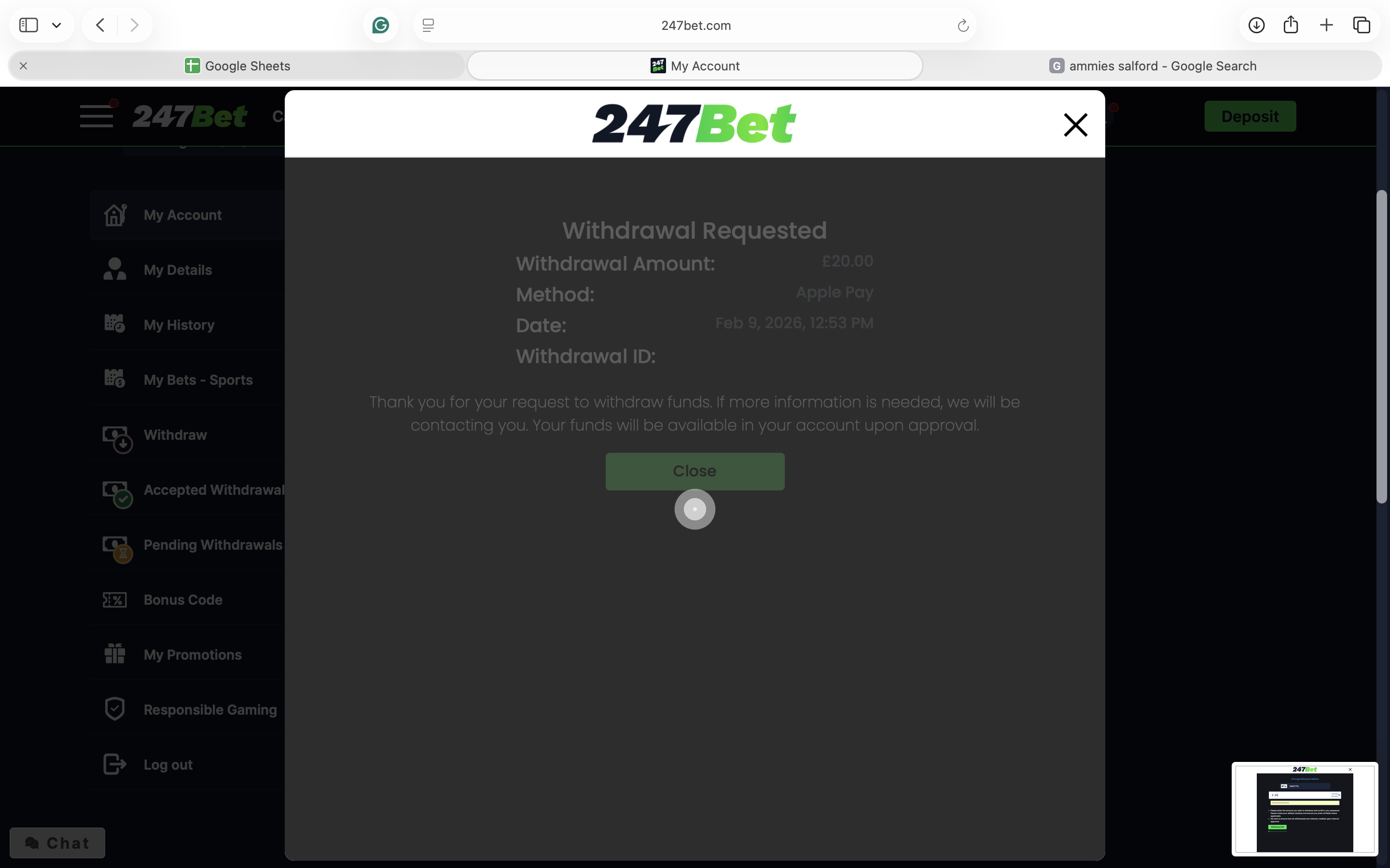 247Bet Apple Pay Withdrawal Test