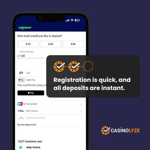 making a low minimum deposit step 2