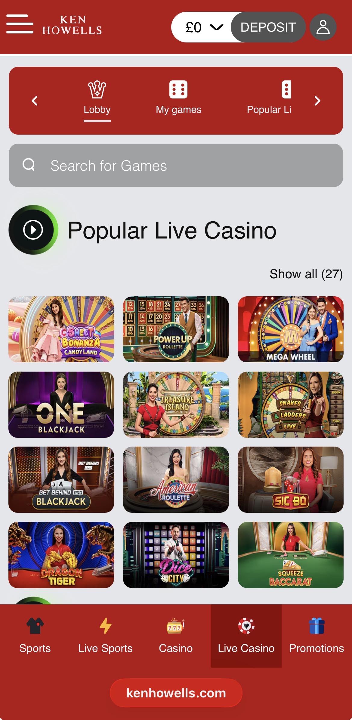 Ken Howells Live Casino