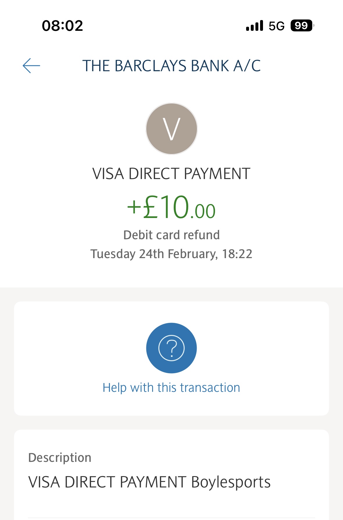 boylesports visa withdrawal test completed