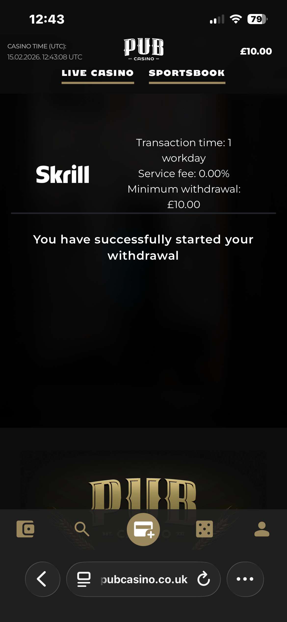 Pub Casino Withdrawal 1