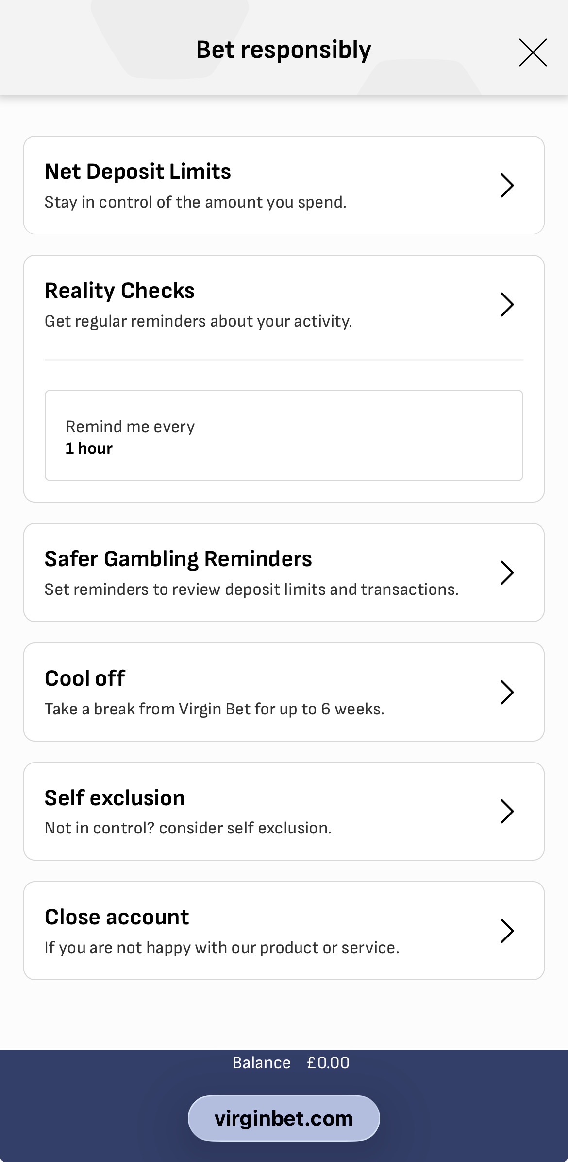 Virgin Bet Responsible Gambling